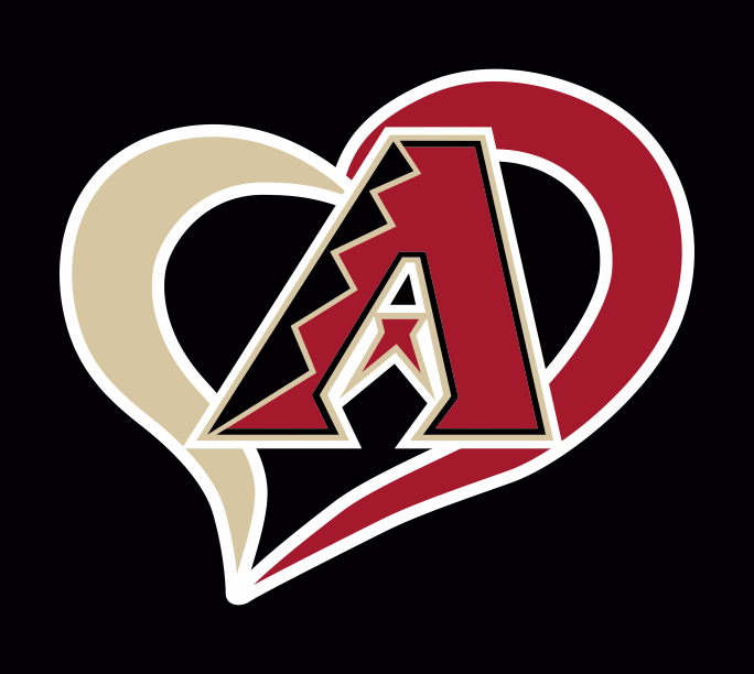 Arizona Diamondbacks Heart Logo vinyl decal